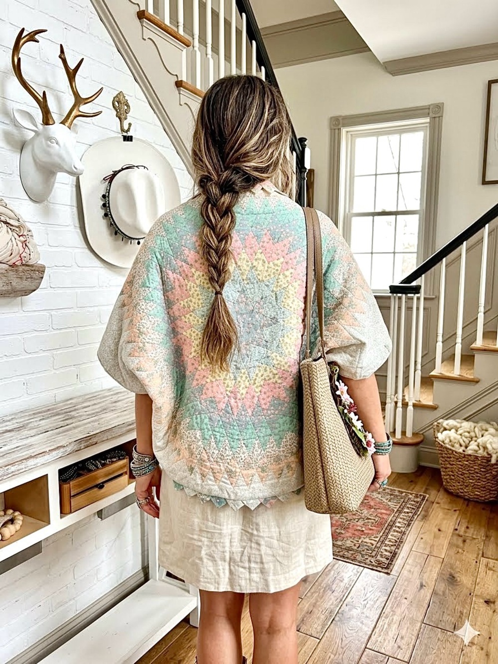 Artisan Quilted unicorn 🦄 Shrug kimono cocoon cottagecore farmhouse granny vibe